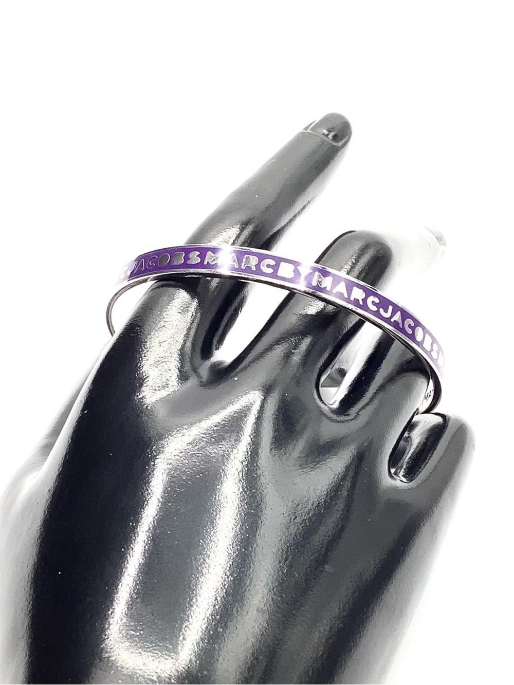 Marc By Marc Jacobs Purple Logo Enamel Slim Bangle